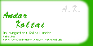 andor koltai business card